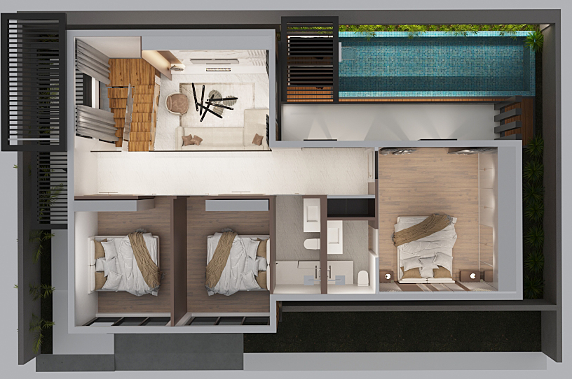 Larmes Villas 3+1 Sapphire saphhire üst kat planı